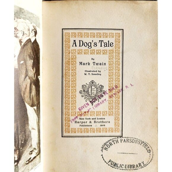 1904 A Dog's Tale Samuel Clemens Mark Twain 2nd Edition Illustrated HC E91 - Picture 7 of 7